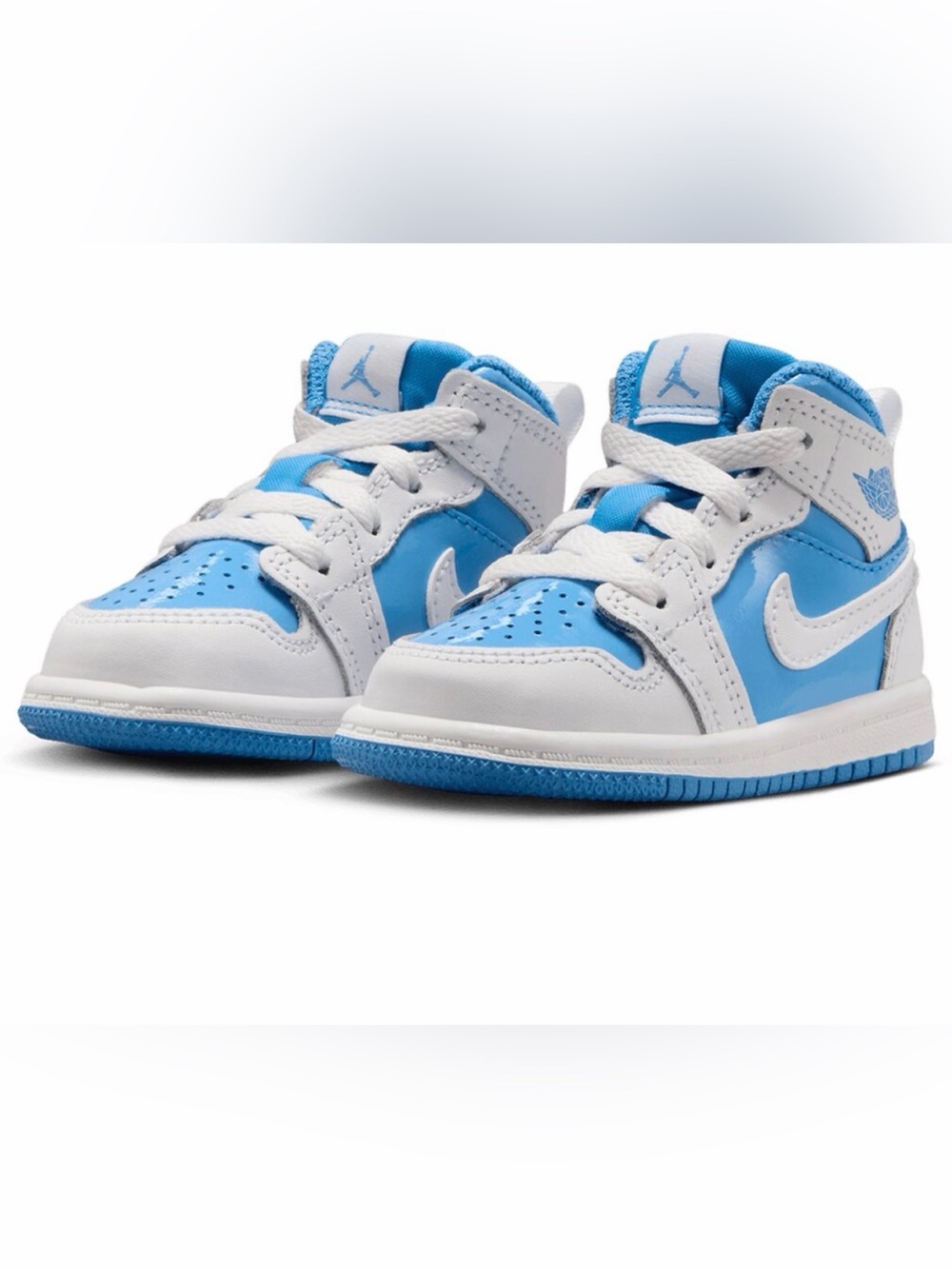 Jordan 1 Mid SE Toddler Boys' "White/Legend Blue" Shoe Sz 5 EUC